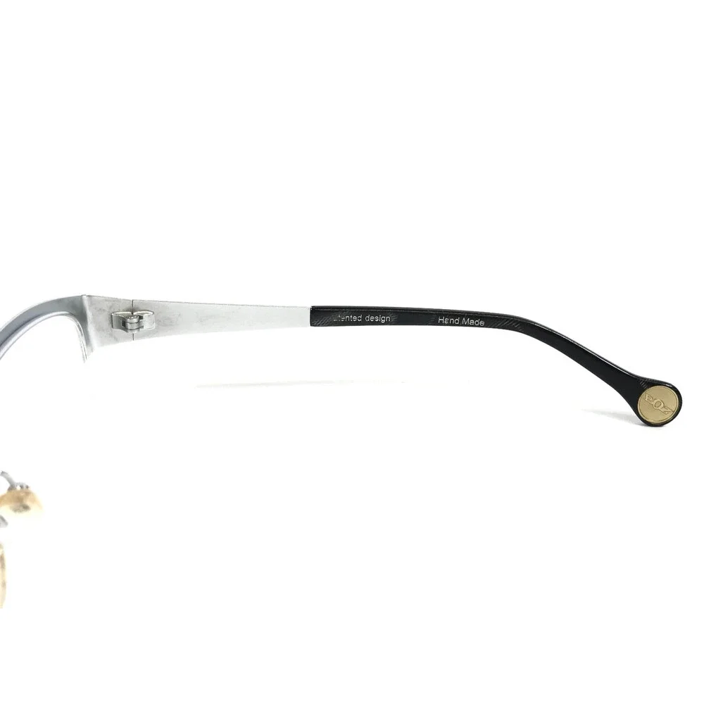 BOZ Eyeglasses Frames VIM 1313 Silver Cracked Earth Pattern Half Rim 52-18-135